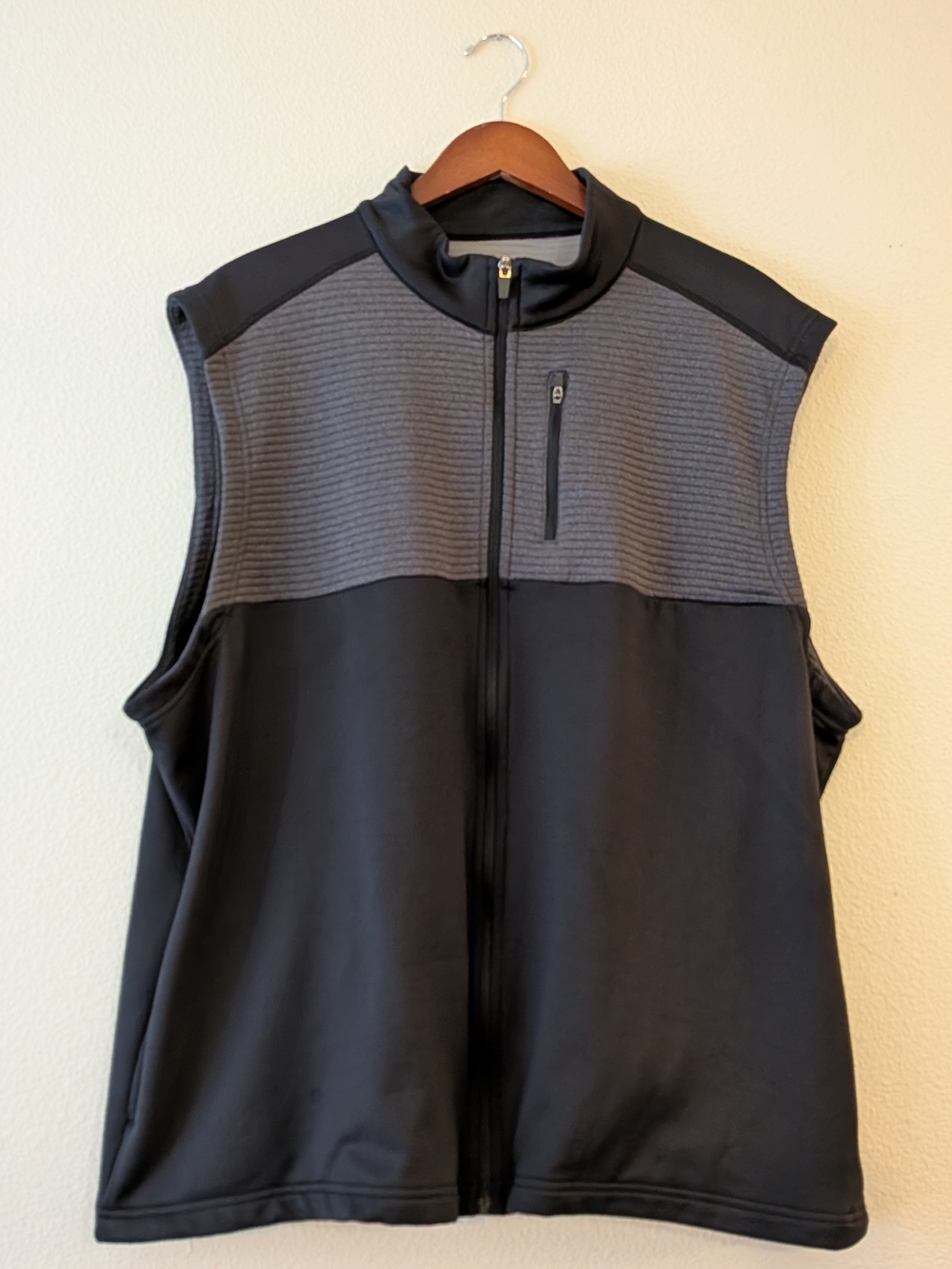 Grand Slam Black and Gray Performance Vest - Zip Front